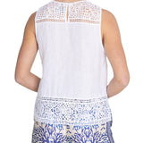 Blusa Lino Orgánico Mujer Mele Blanco Rockford