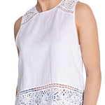 Blusa Lino Orgánico Mujer Mele Blanco Rockford