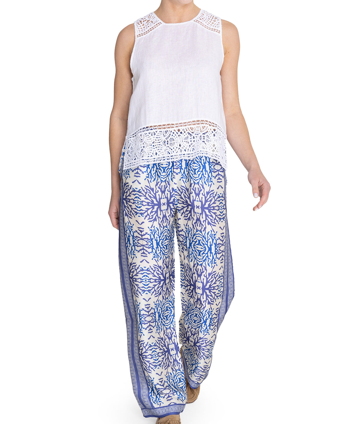 Blusa Lino Orgánico Mujer Mele Blanco Rockford