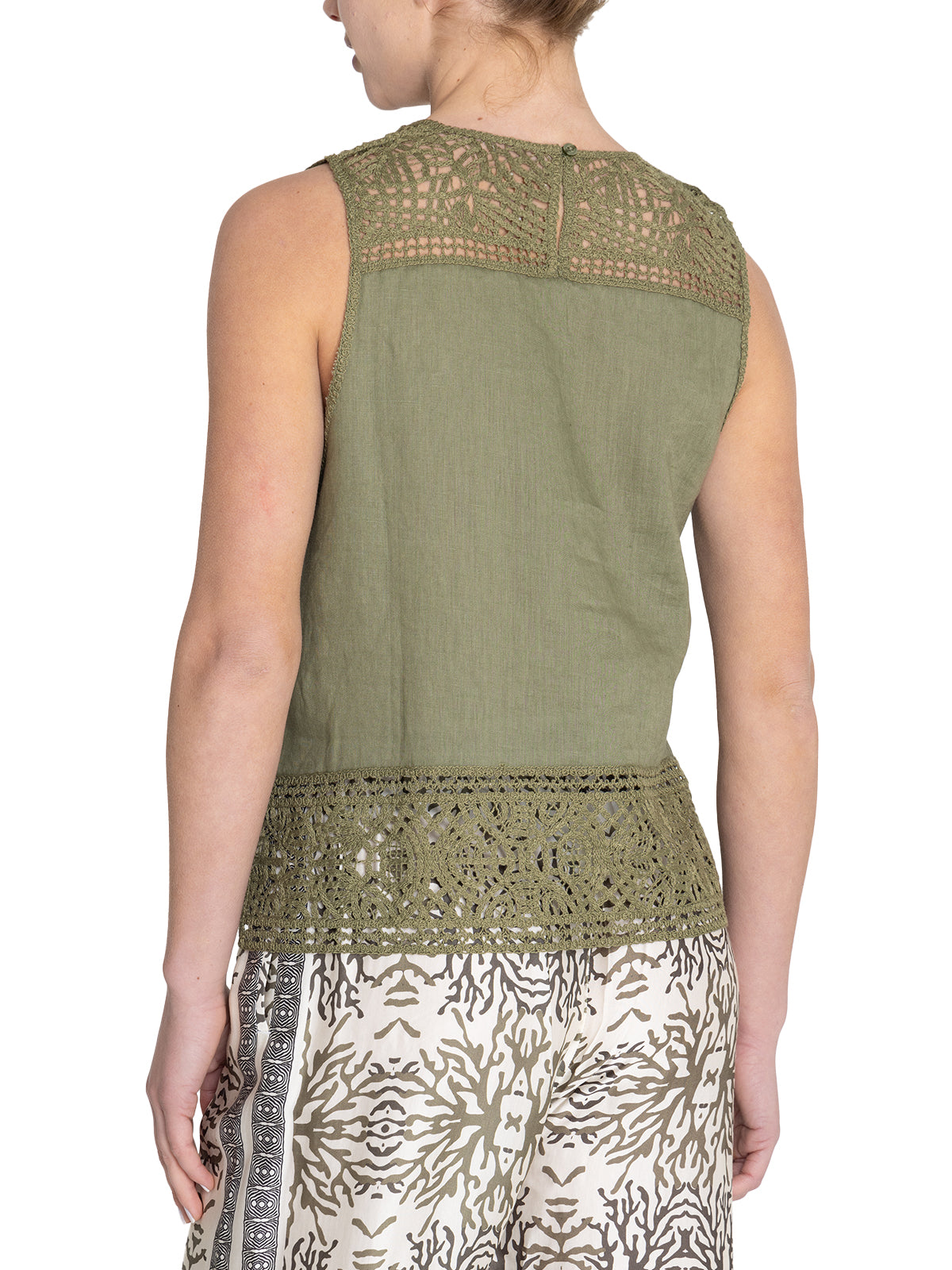 Blusa Lino Orgánico Mujer Mele Verde Rockford