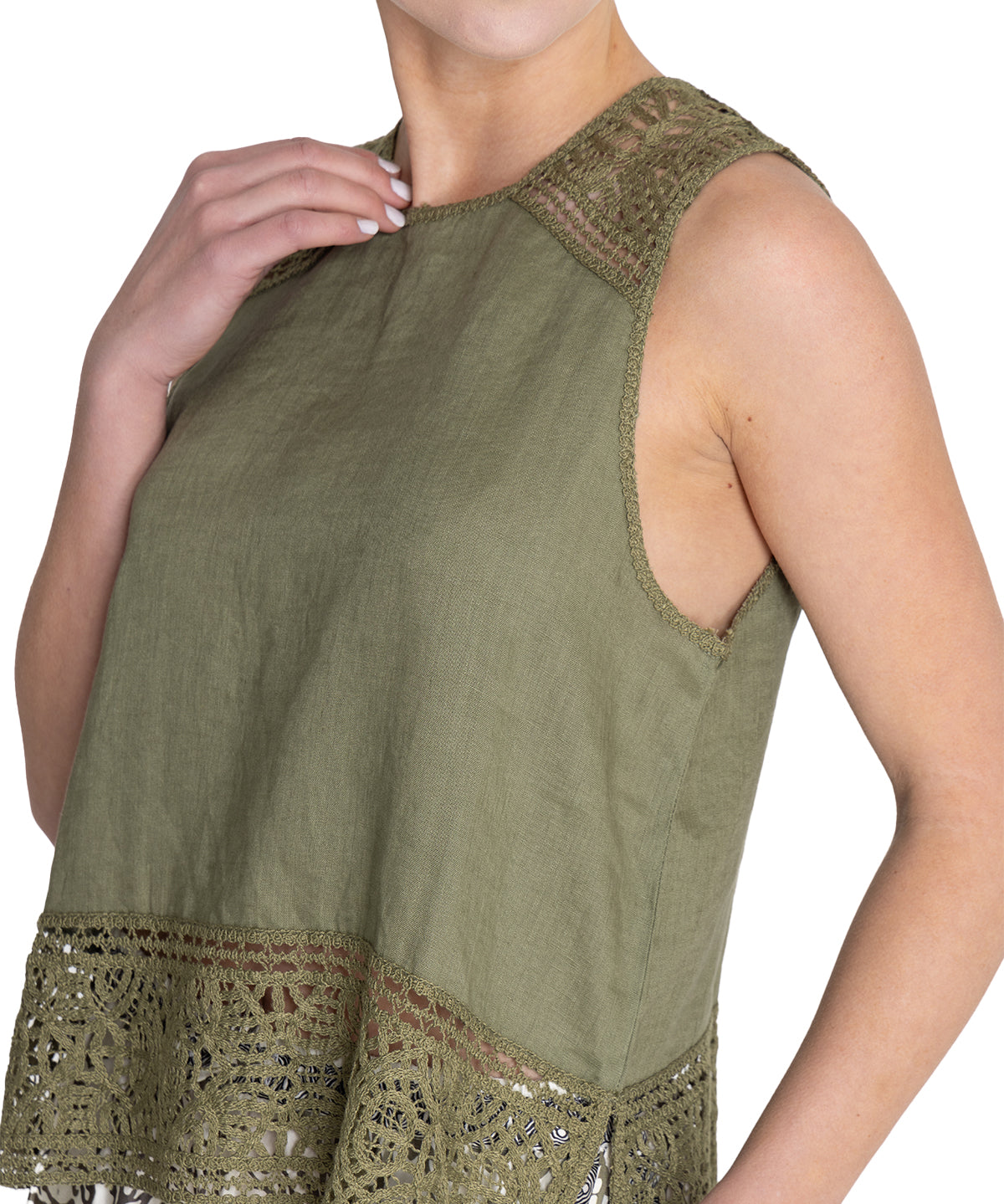 Blusa Lino Orgánico Mujer Mele Verde Rockford