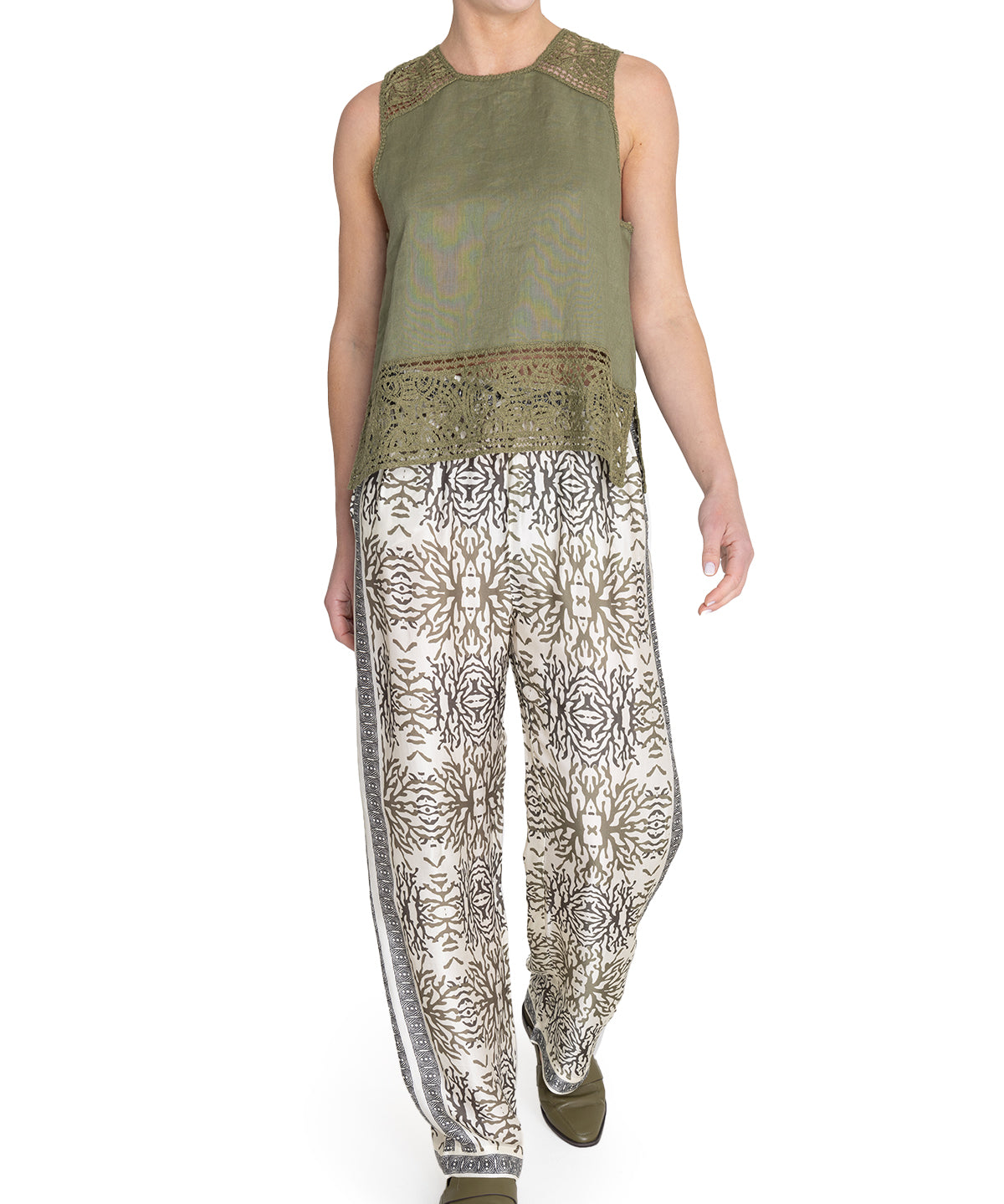 Blusa Lino Orgánico Mujer Mele Verde Rockford