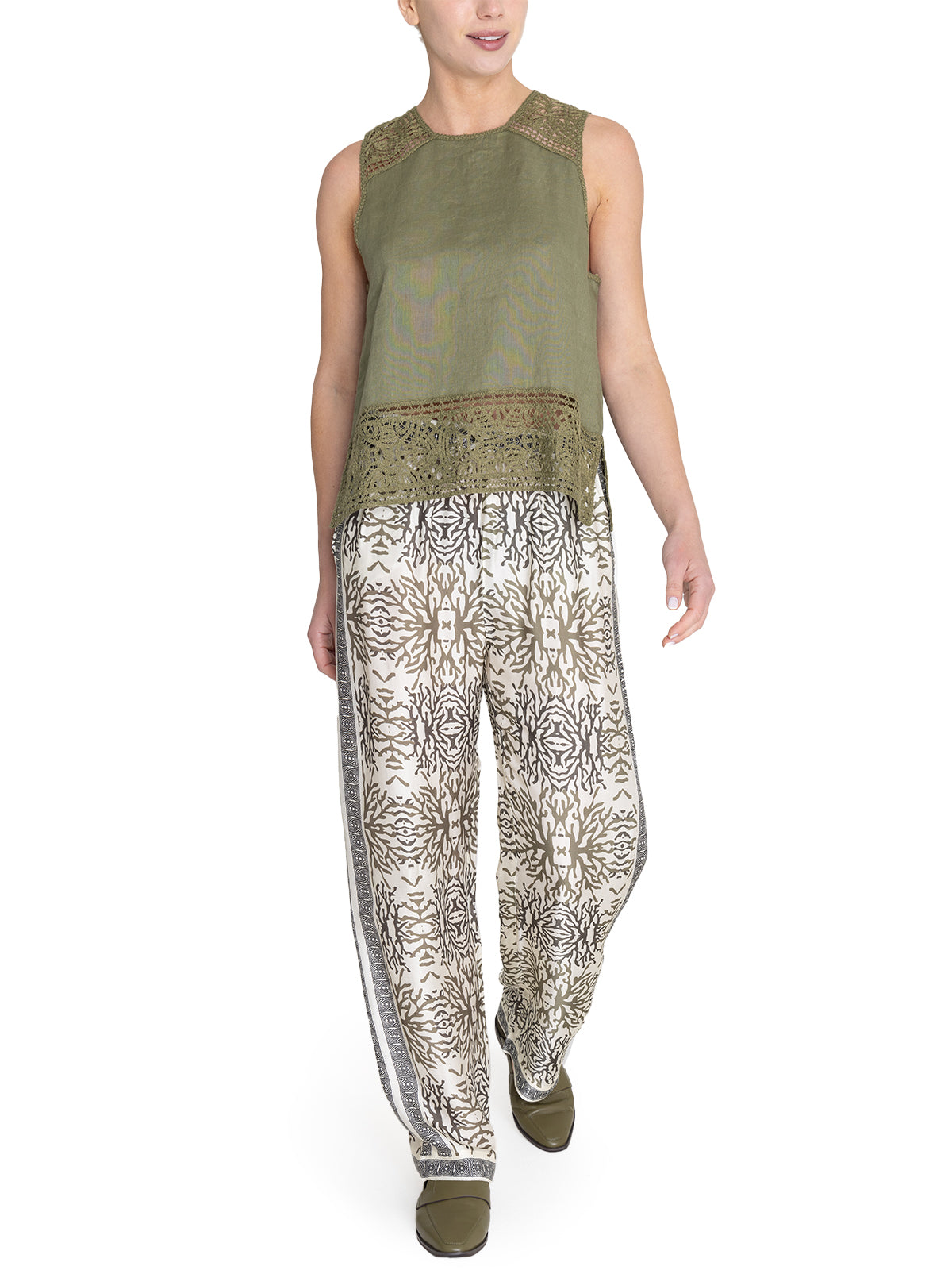 Blusa Lino Orgánico Mujer Mele Verde Rockford