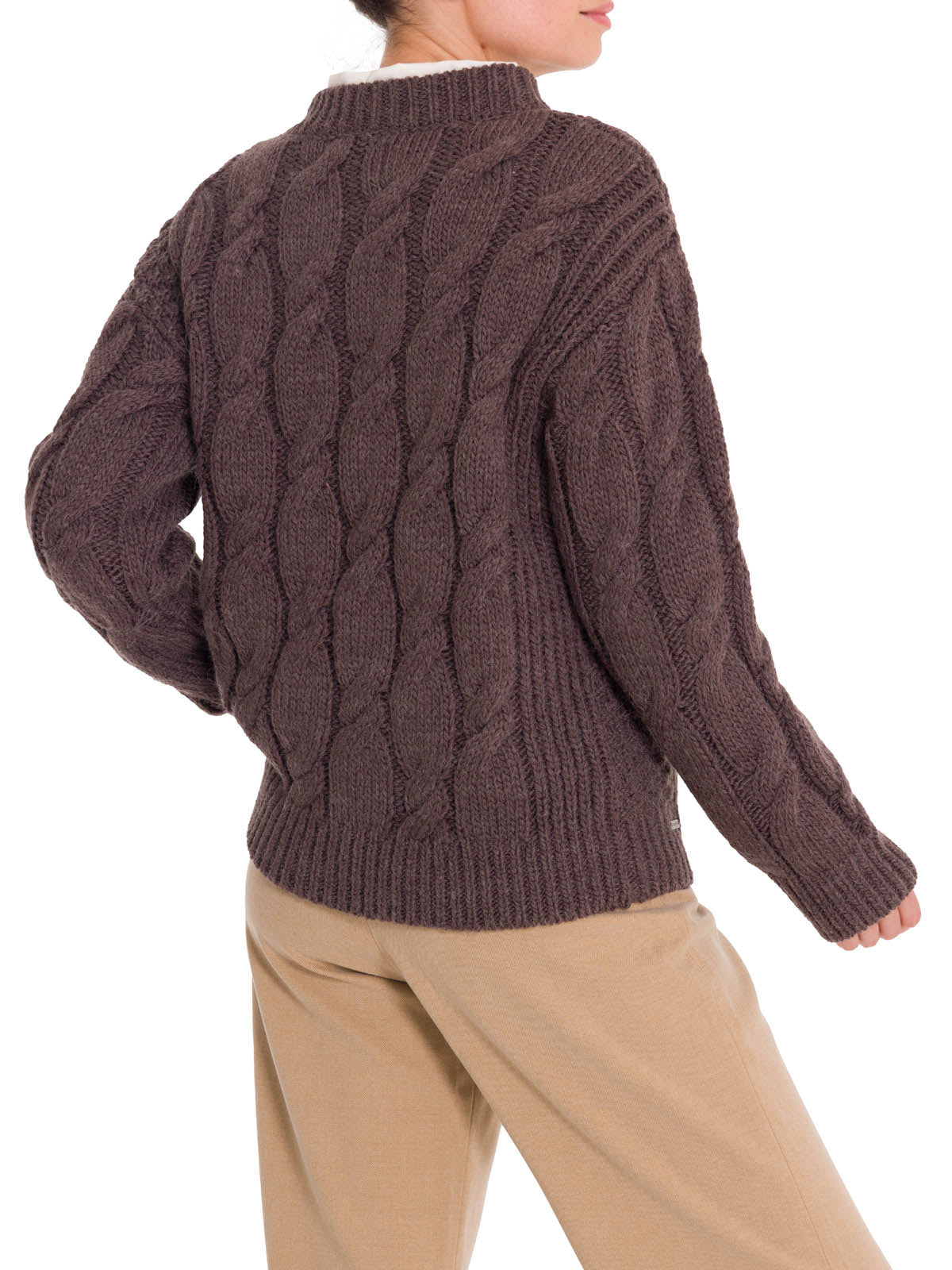 Sweater Fibras Naturales Mujer Rumany Café Rockford