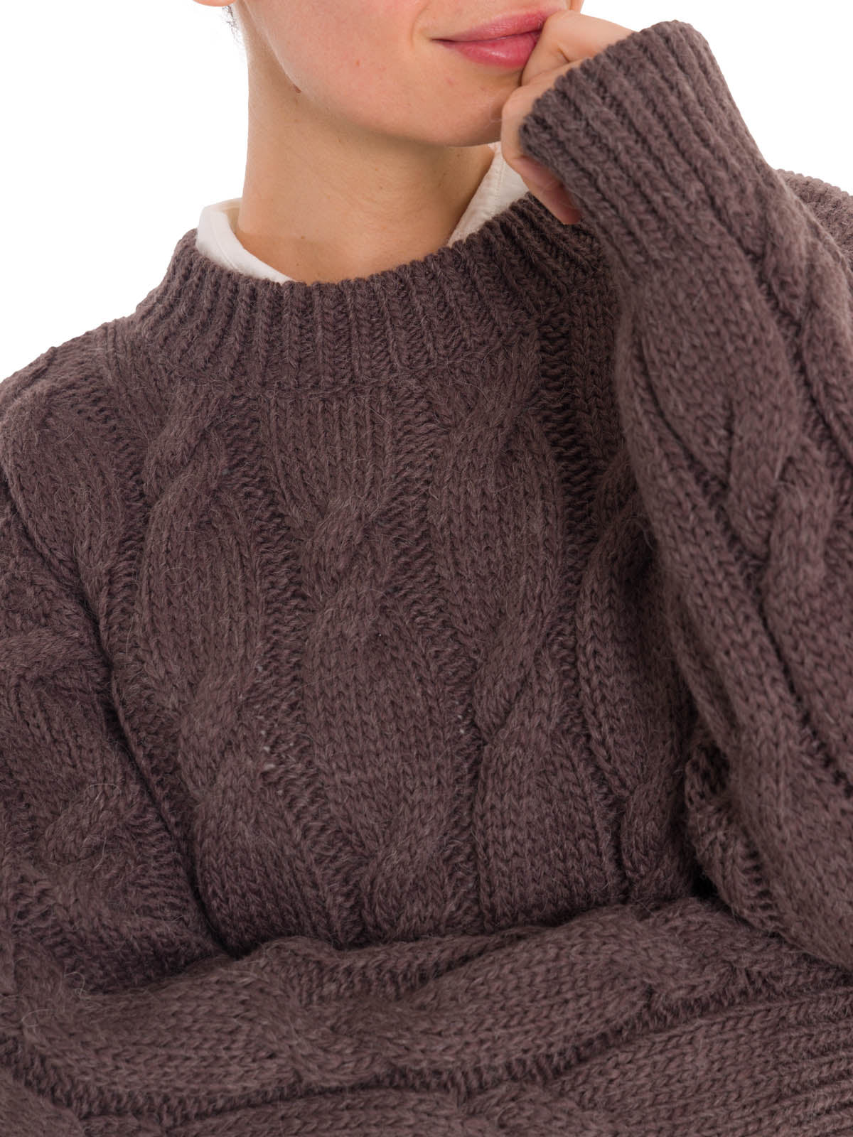 Sweater Fibras Naturales Mujer Rumany Café Rockford