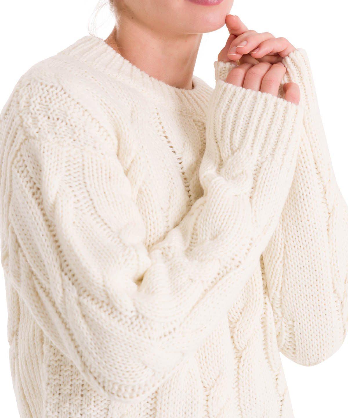Sweater Fibras Naturales Mujer Rumany Blanco Rockford