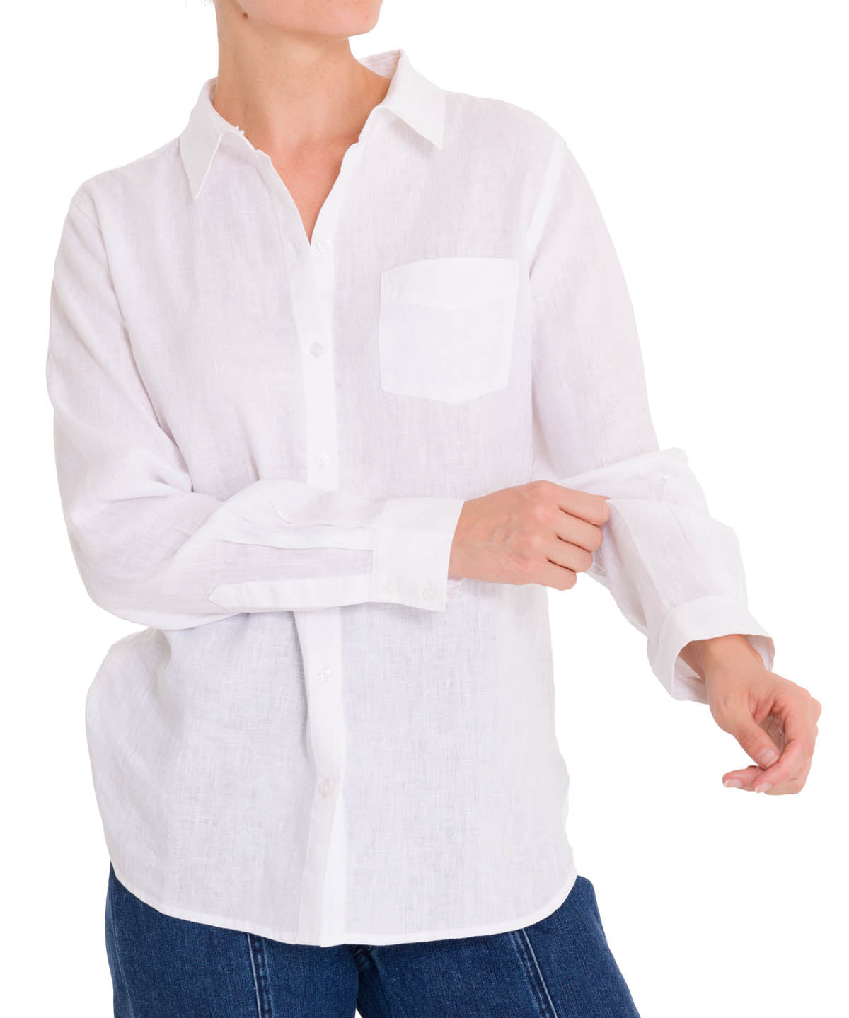 Blusa Lino Orgánico Mujer Lirio Blanco Rockford