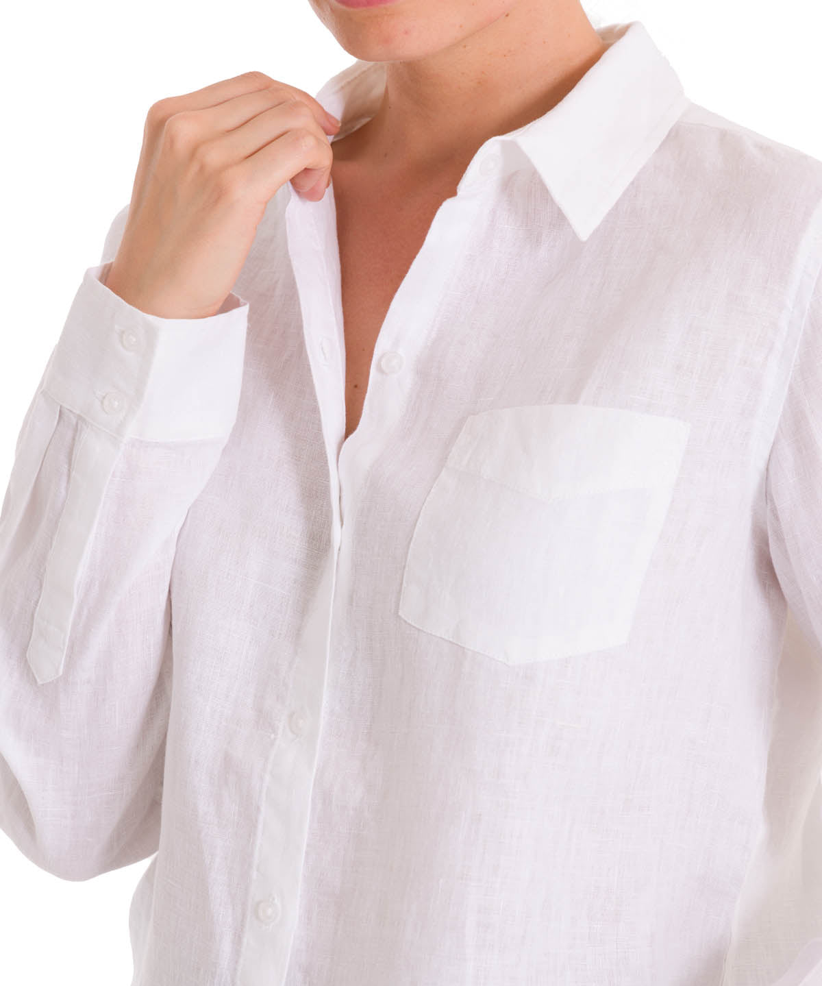 Blusa Lino Orgánico Mujer Lirio Blanco Rockford