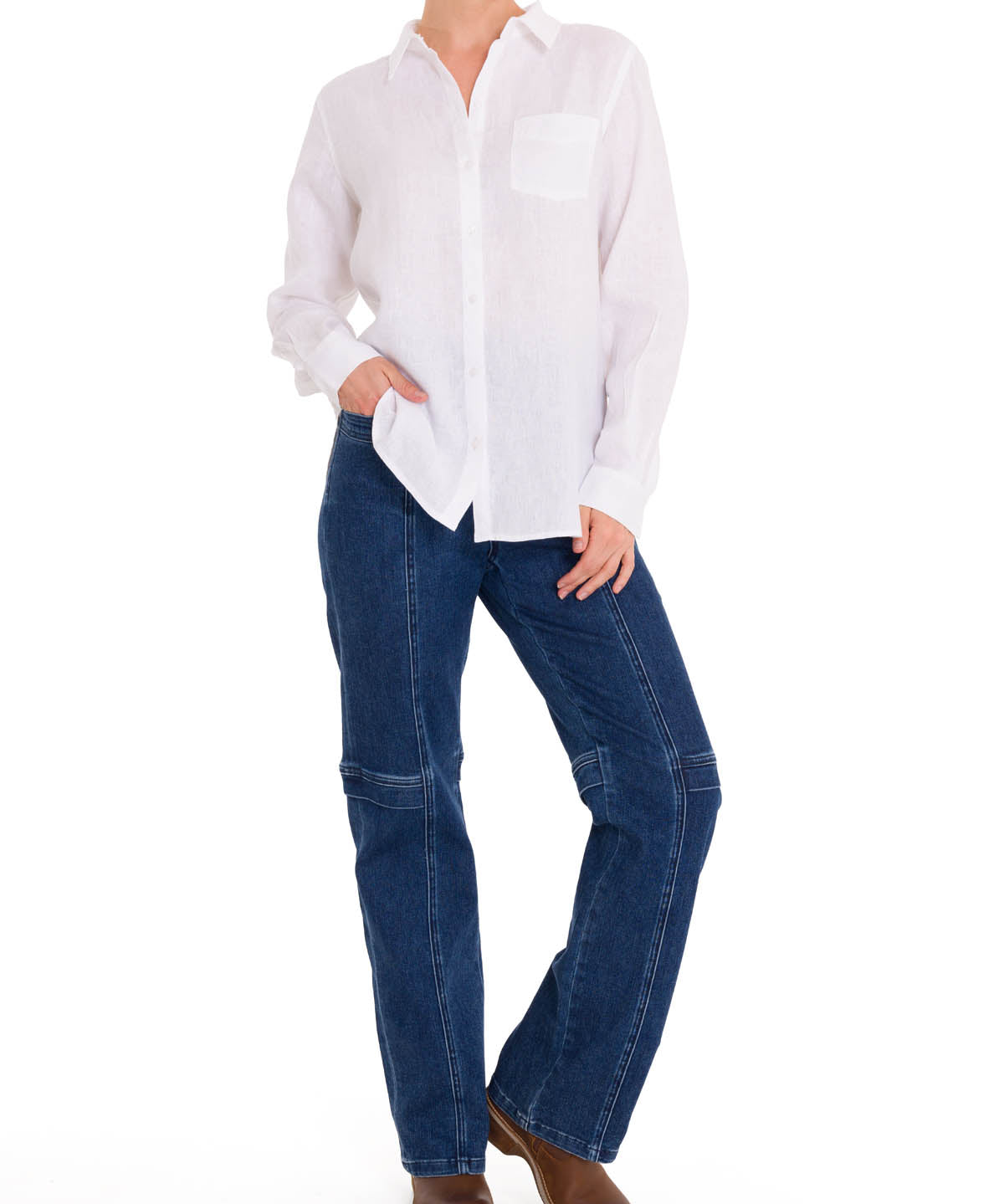 Blusa Lino Orgánico Mujer Lirio Blanco Rockford