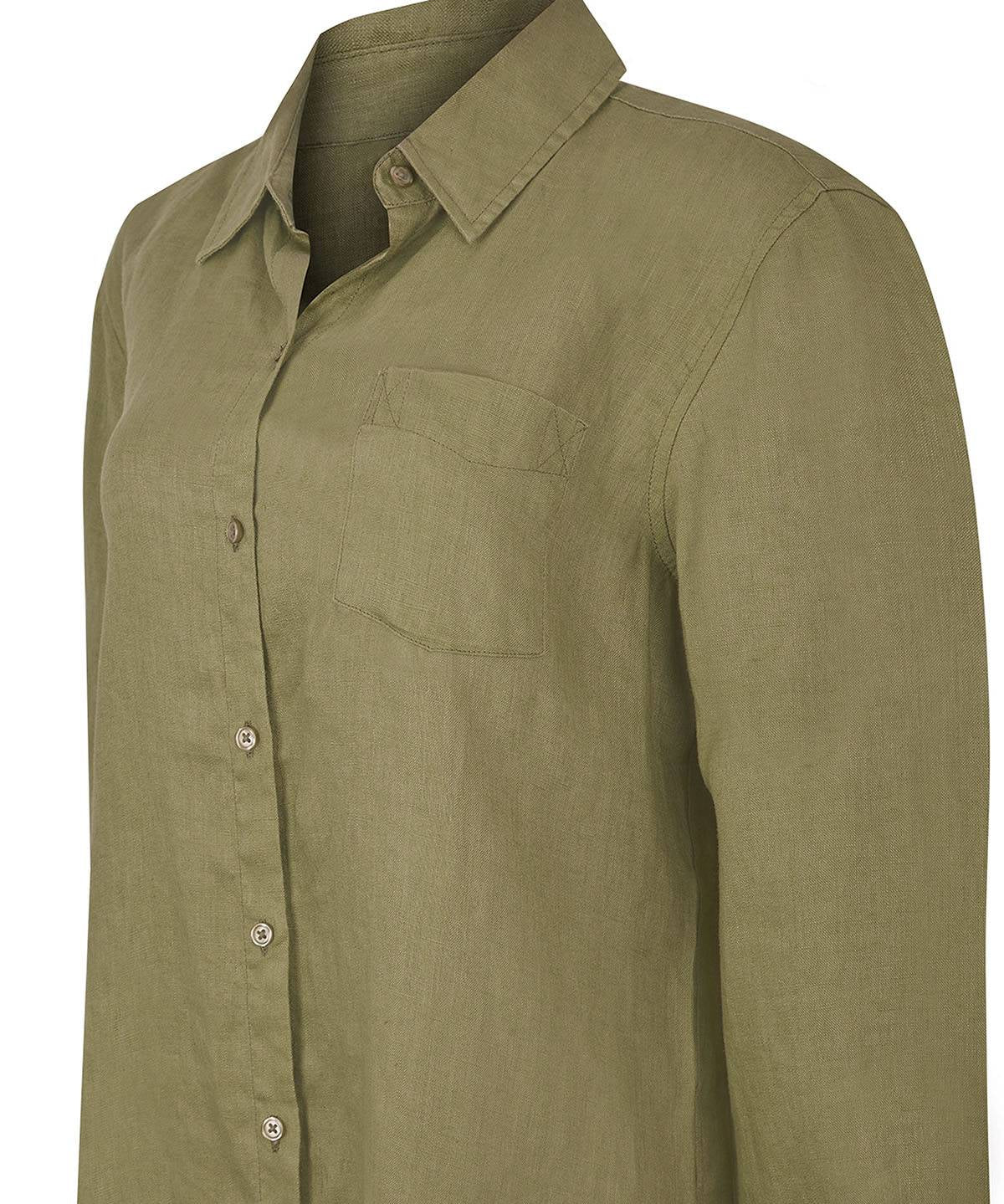 Blusa Lino Orgánico Mujer Lirio Verde Rockford