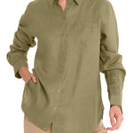 Blusa Lino Orgánico Mujer Lirio Verde Rockford