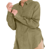 Blusa Lino Orgánico Mujer Lirio Verde Rockford