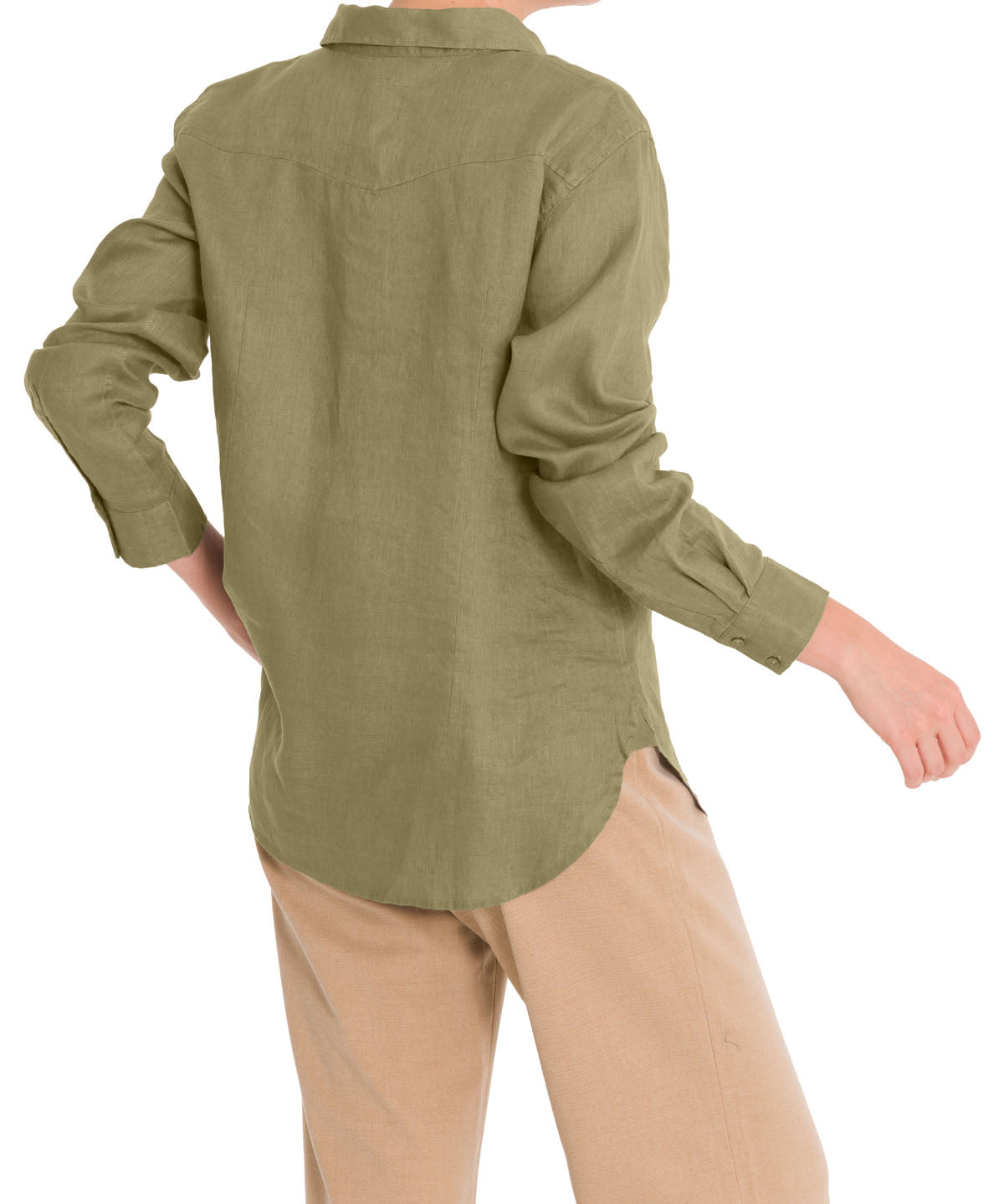 Blusa Lino Orgánico Mujer Lirio Verde Rockford