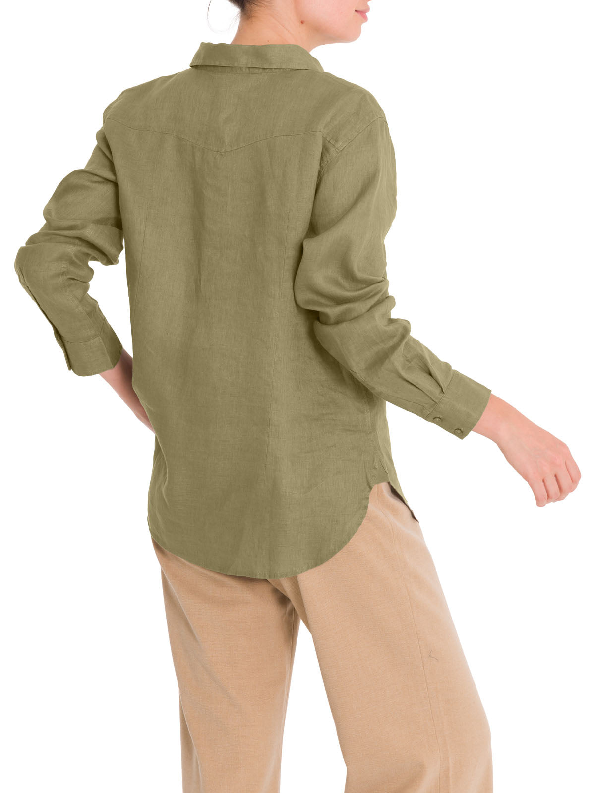 Blusa Lino Orgánico Mujer Lirio Verde Rockford