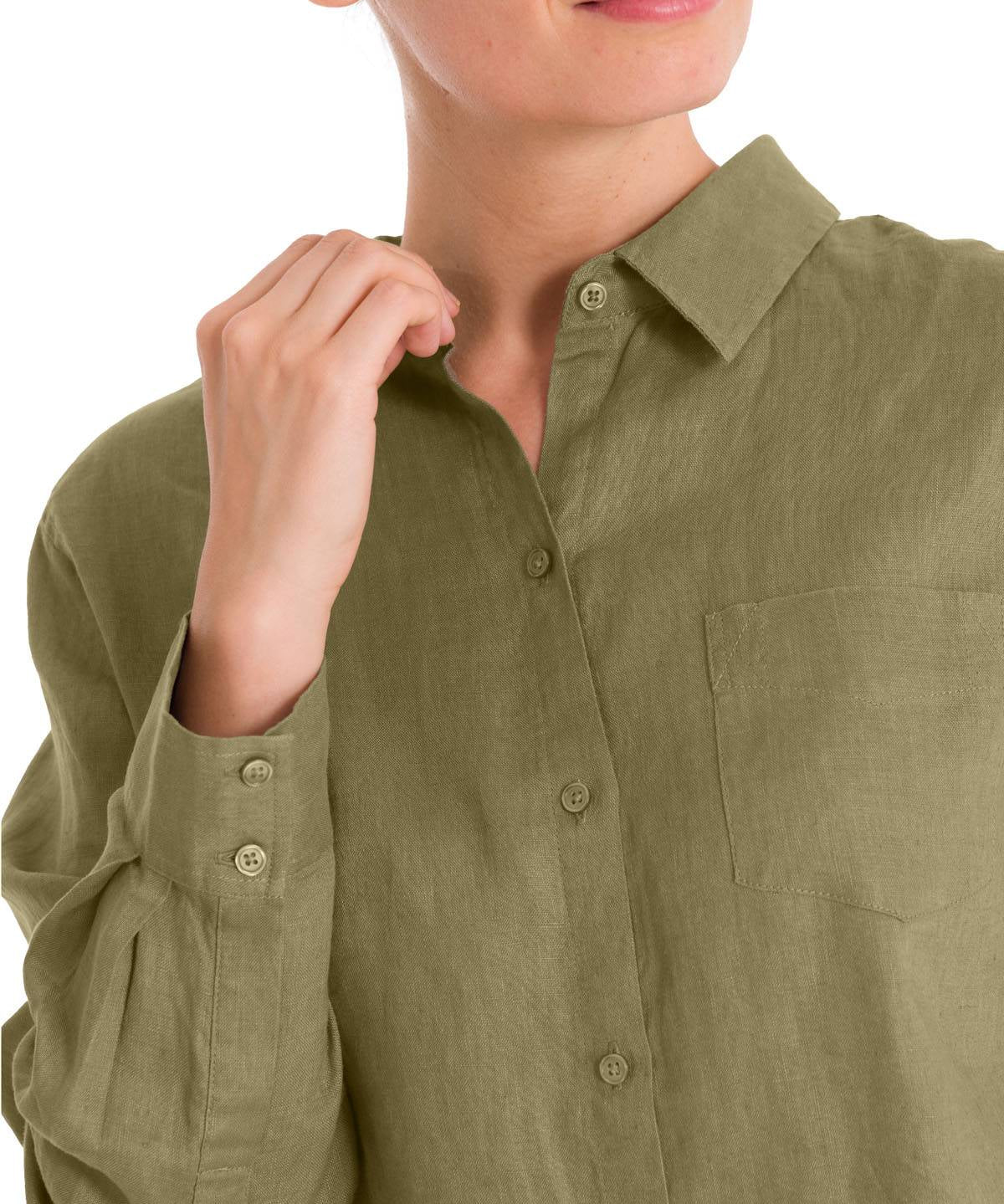 Blusa Lino Orgánico Mujer Lirio Verde Rockford