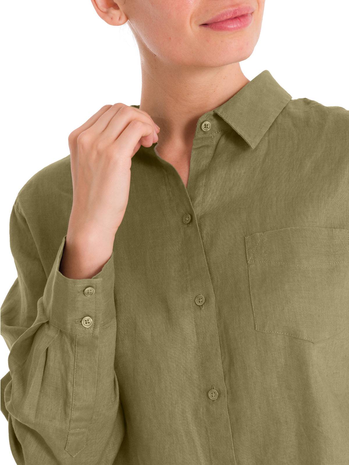 Blusa Lino Orgánico Mujer Lirio Verde Rockford