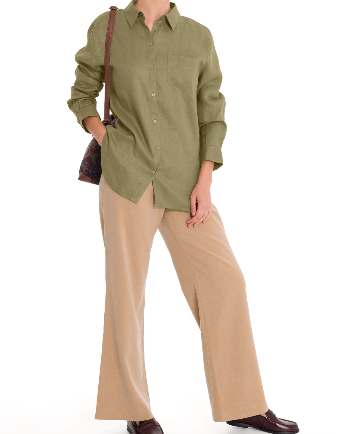 Blusa Lino Orgánico Mujer Lirio Verde Rockford