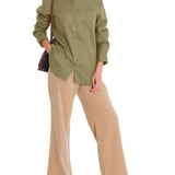 Blusa Lino Orgánico Mujer Lirio Verde Rockford