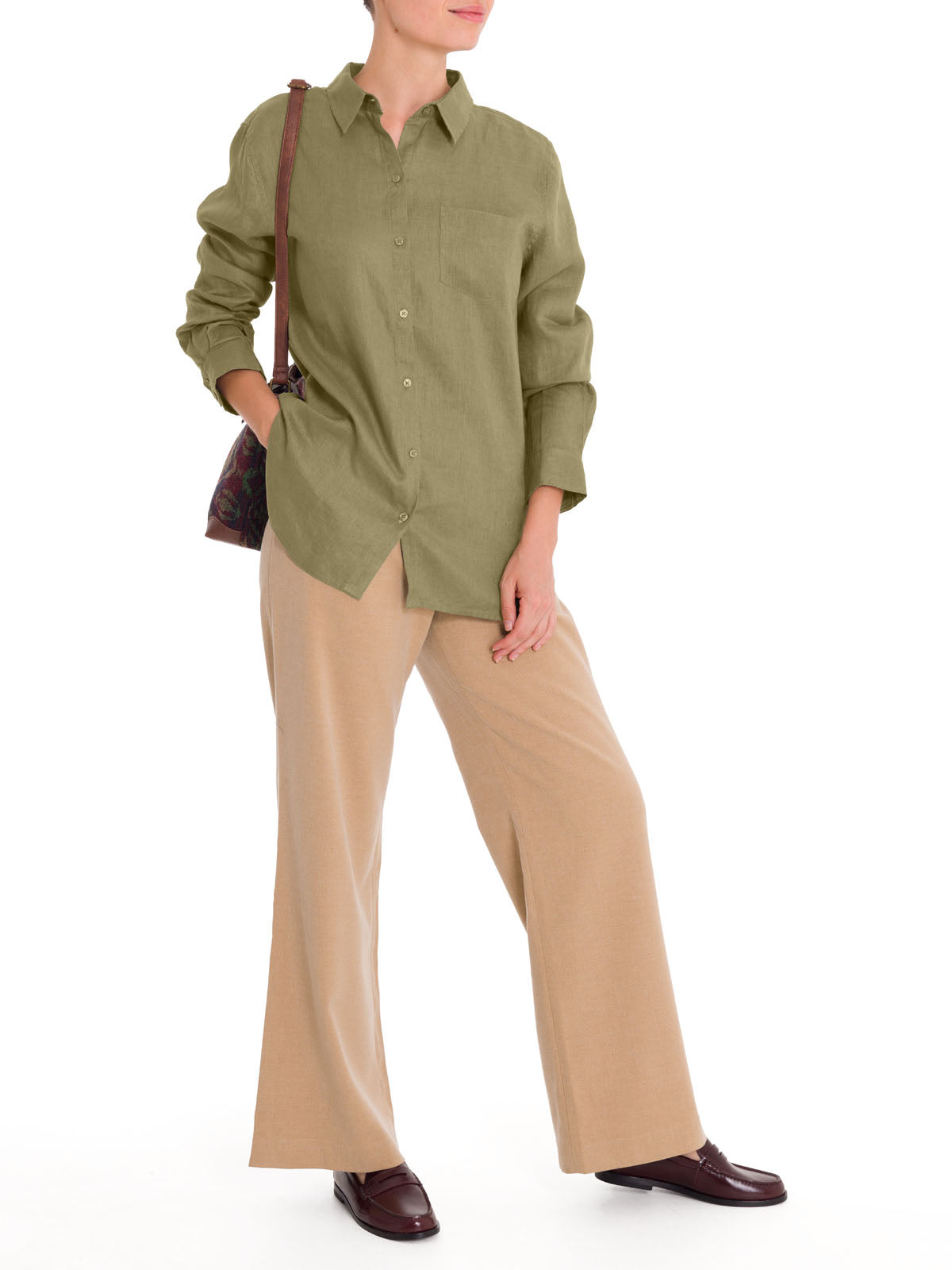 Blusa Lino Orgánico Mujer Lirio Verde Rockford