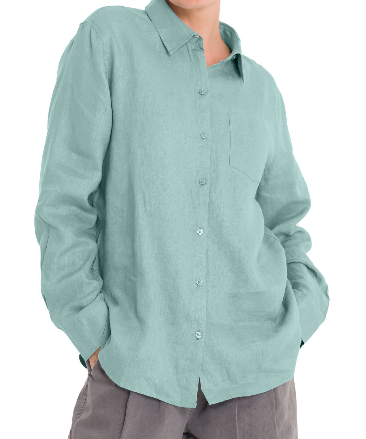 Blusa Lino Orgánico Mujer Lirio Celeste Rockford