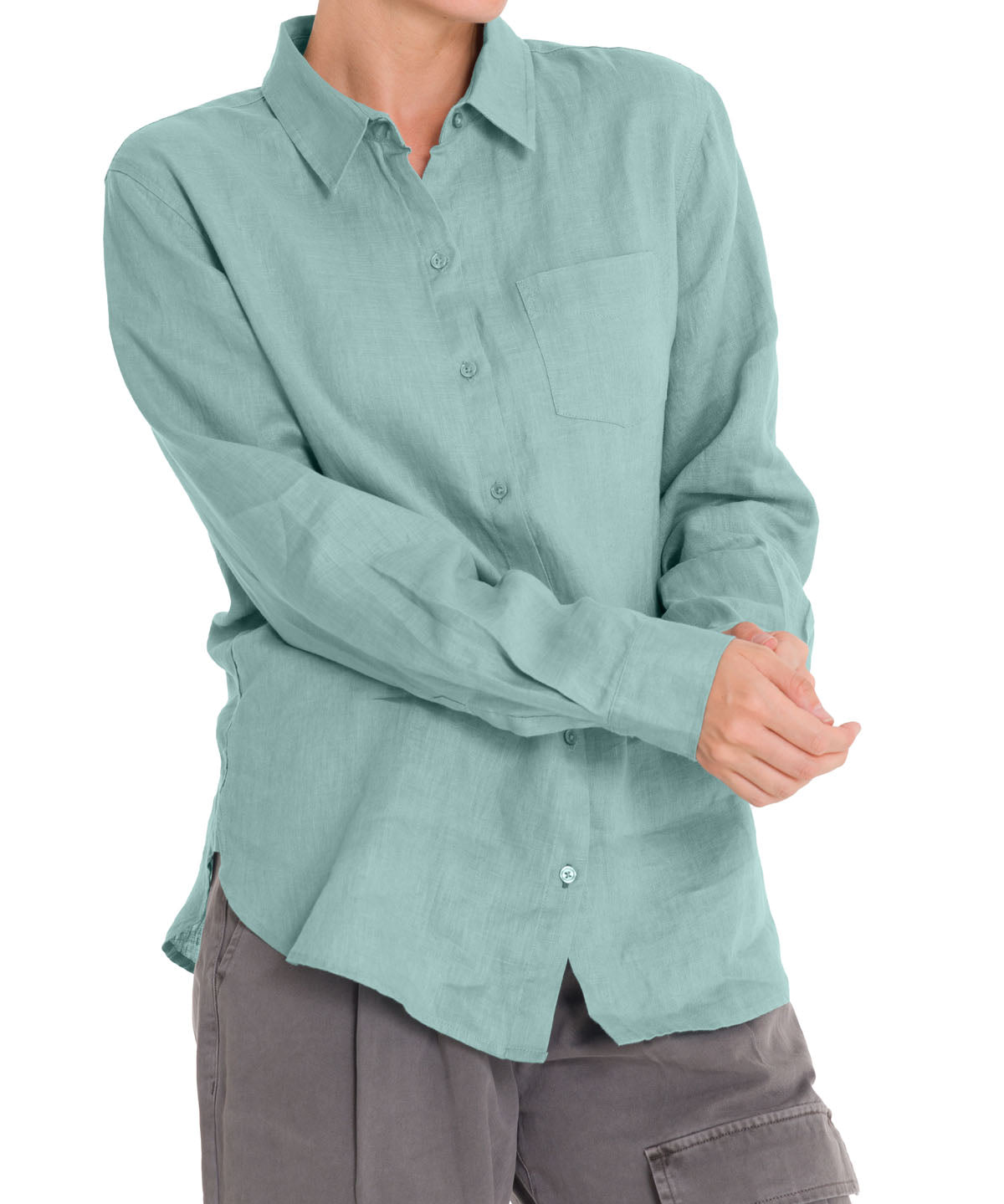 Blusa Lino Orgánico Mujer Lirio Celeste Rockford