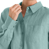 Blusa Lino Orgánico Mujer Lirio Celeste Rockford