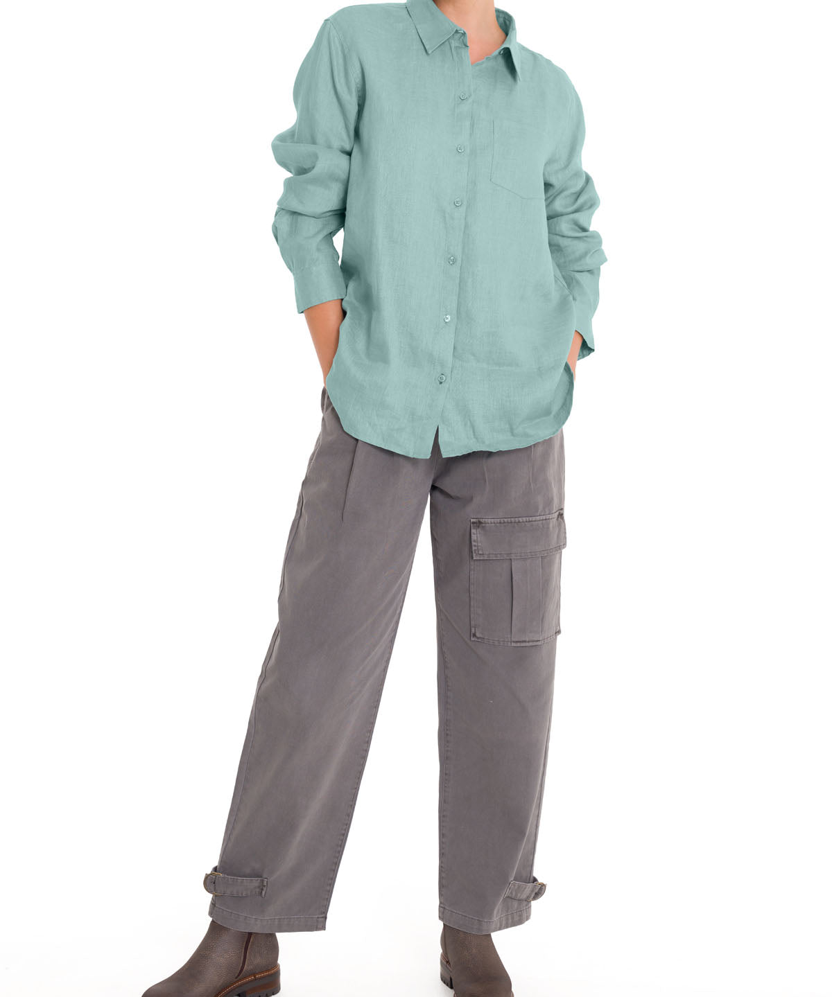 Blusa Lino Orgánico Mujer Lirio Celeste Rockford
