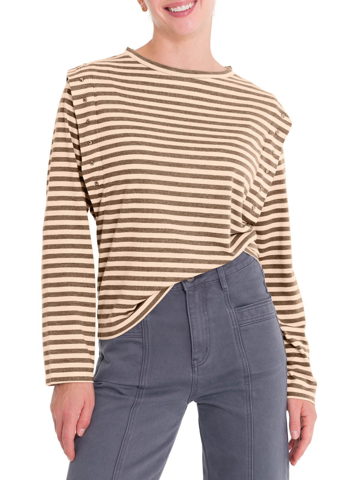 Polera Fibras Recicladas Mujer Diana Café Rockford