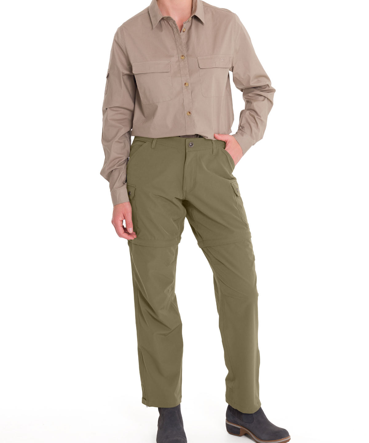 Pantalón Fibras Recicladas Mujer Desmontable Verde Rockford