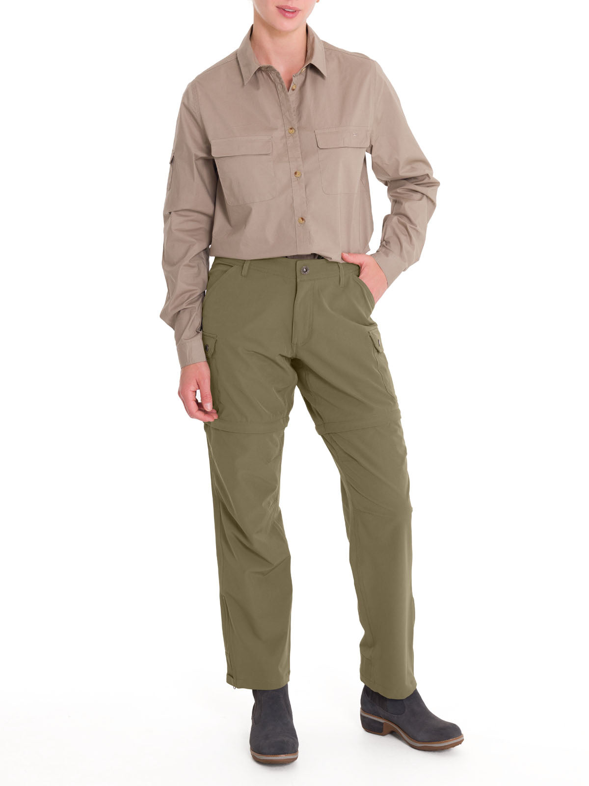 Pantalón Fibras Recicladas Mujer Desmontable Verde Rockford
