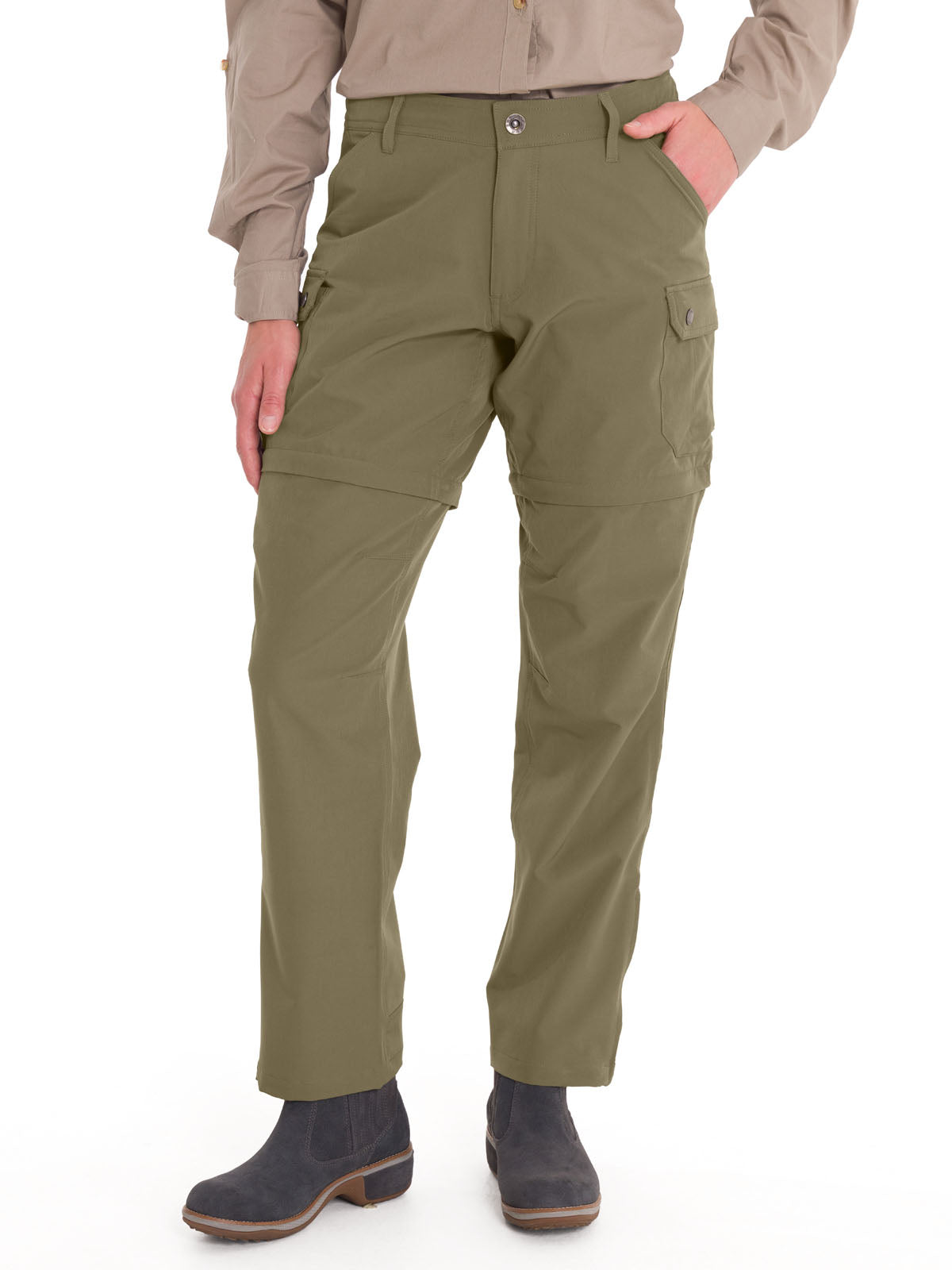Pantalón Fibras Recicladas Mujer Desmontable Verde Rockford