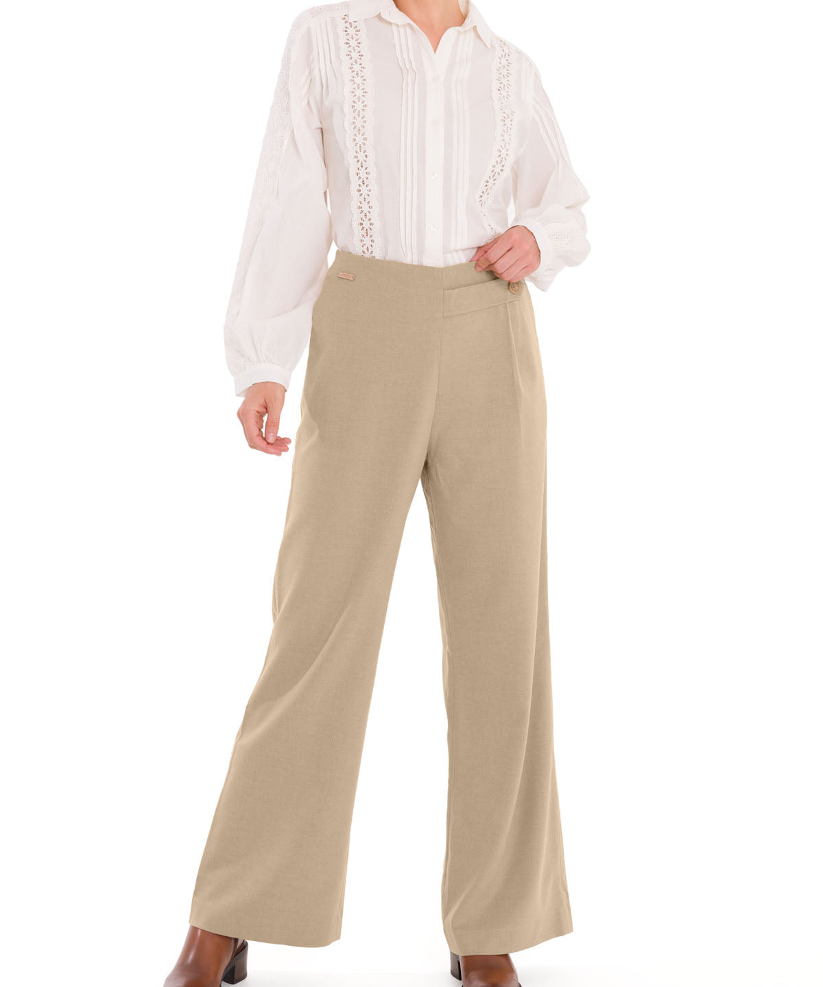 Pantalón Fibras Recicladas Mujer Hornacal Beige Rockford