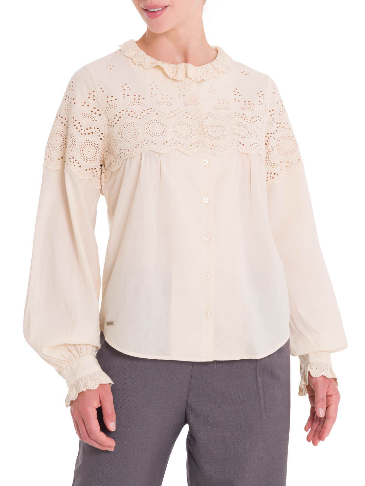 Blusa Algodón Orgánico Mujer Lhotse Beige Rockford