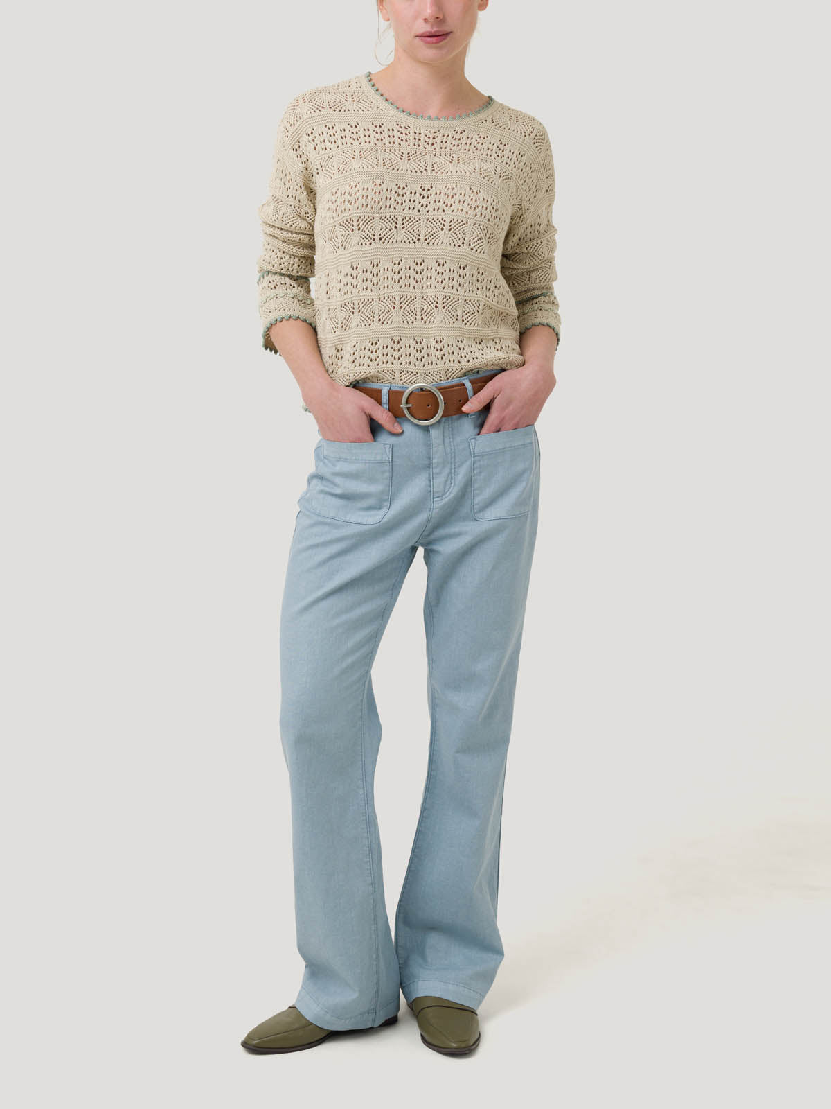 Sweater Algodón Mujer Dindo Beige Rockford