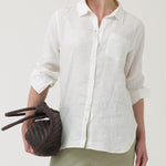 Blusa Lino Orgánico Mujer Lirio Blanco Rockford