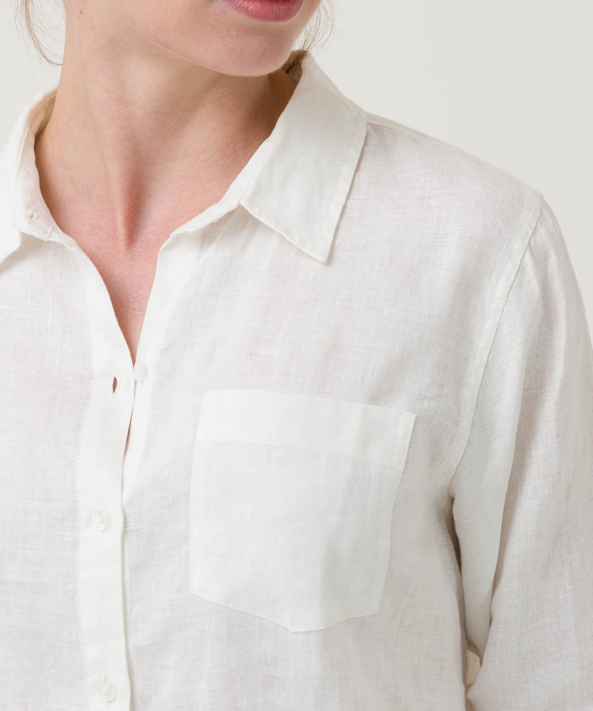 Blusa Lino Orgánico Mujer Lirio Blanco Rockford