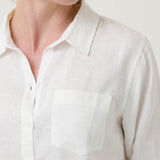 Blusa Lino Orgánico Mujer Lirio Blanco Rockford