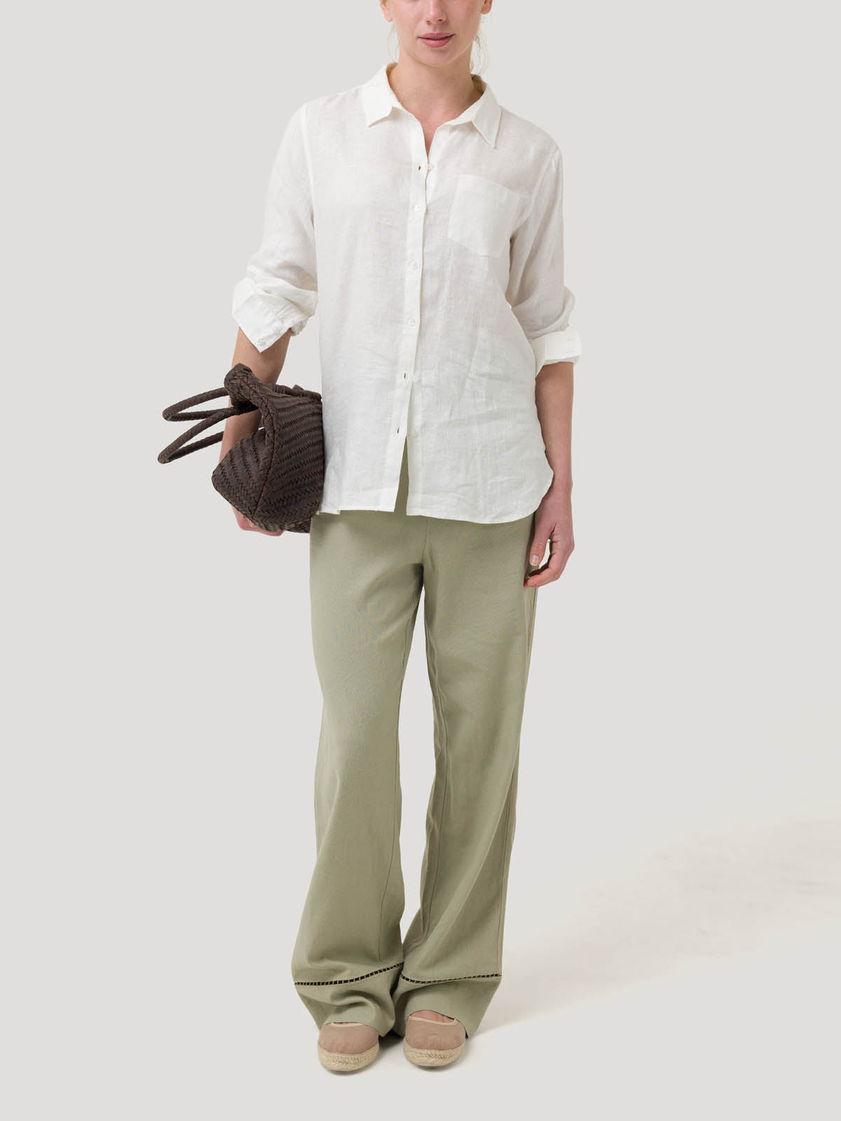 Blusa Lino Orgánico Mujer Lirio Blanco Rockford