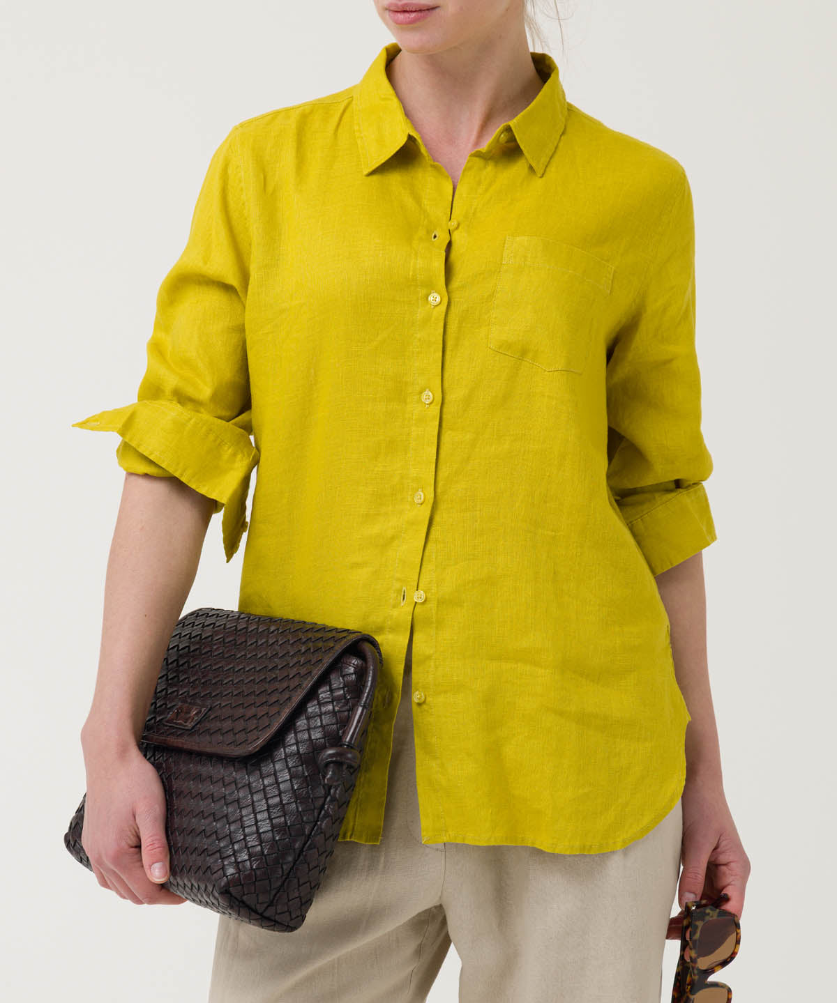 Blusa Lino Orgánico Mujer Lirio Amarillo Rockford