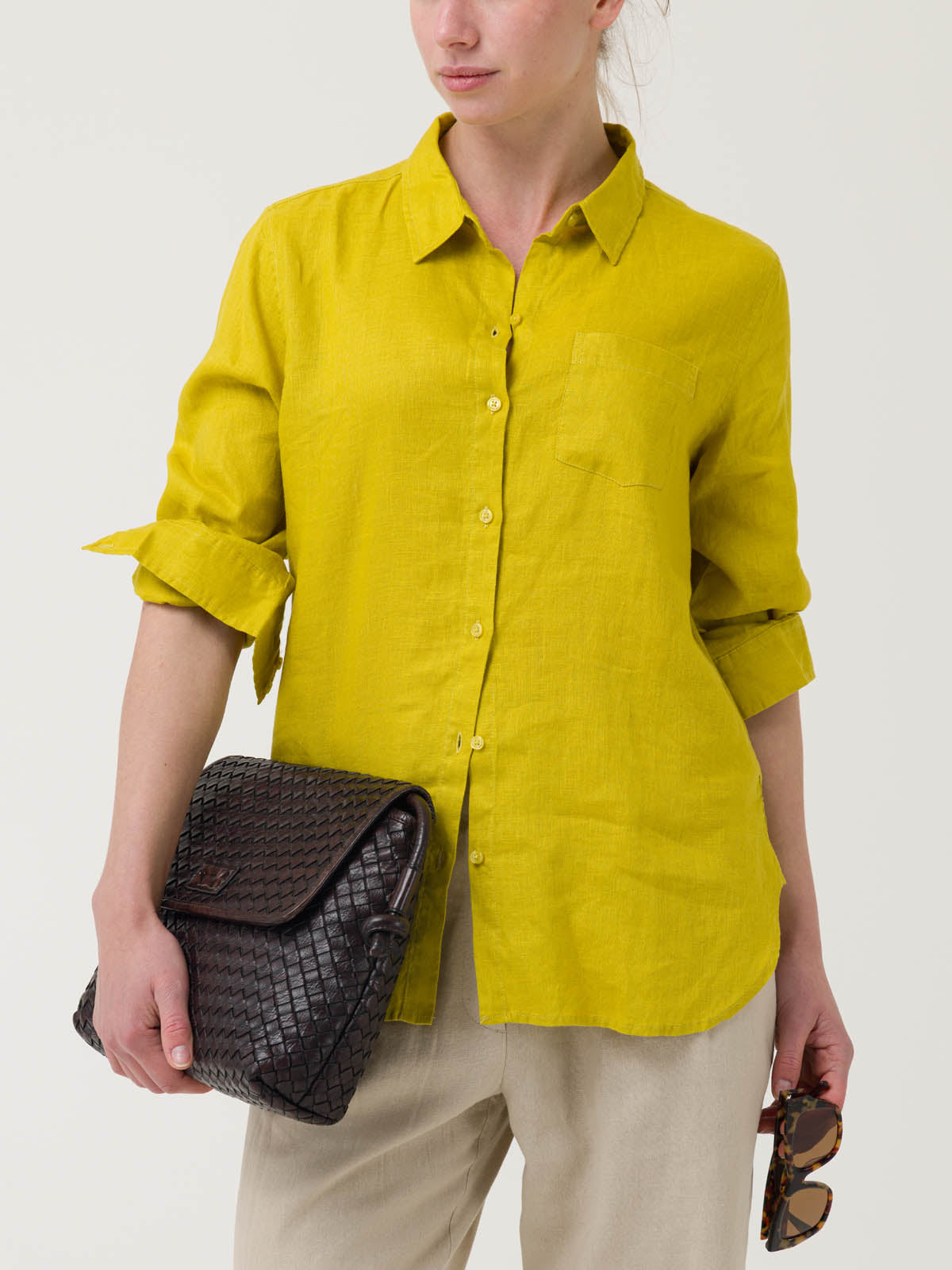 Blusa Lino Orgánico Mujer Lirio Amarillo Rockford