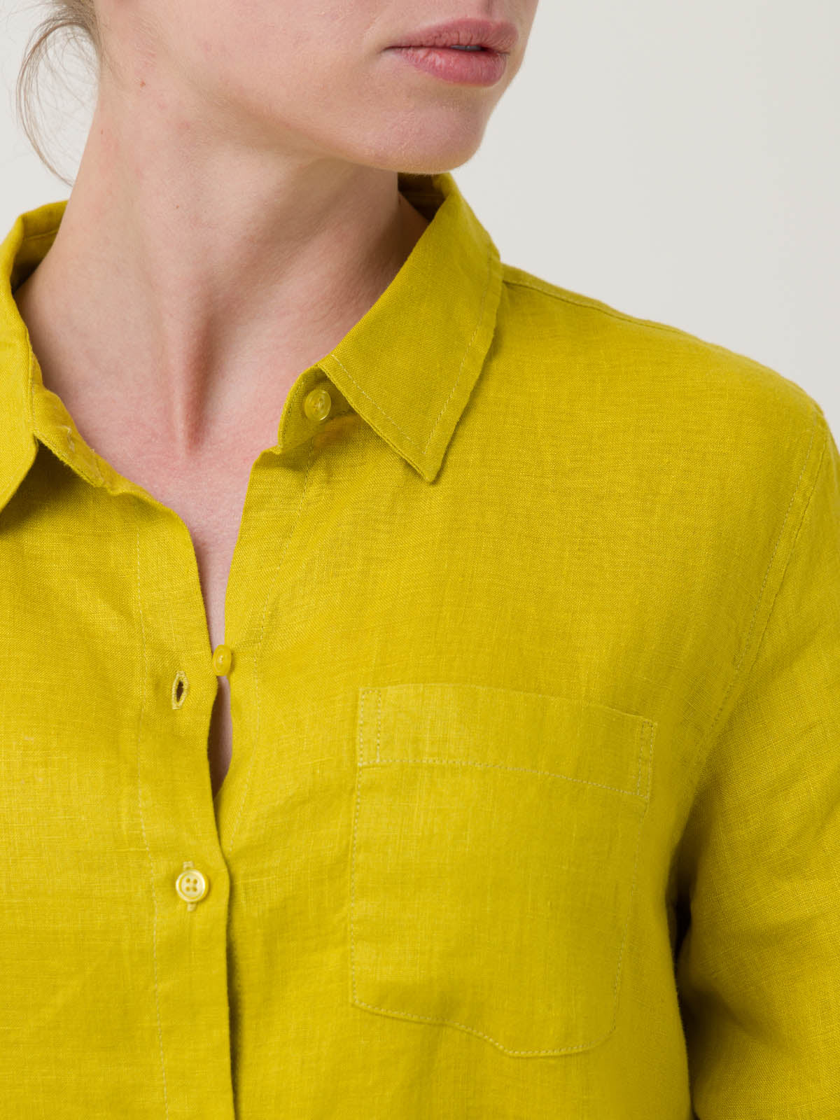 Blusa Lino Orgánico Mujer Lirio Amarillo Rockford