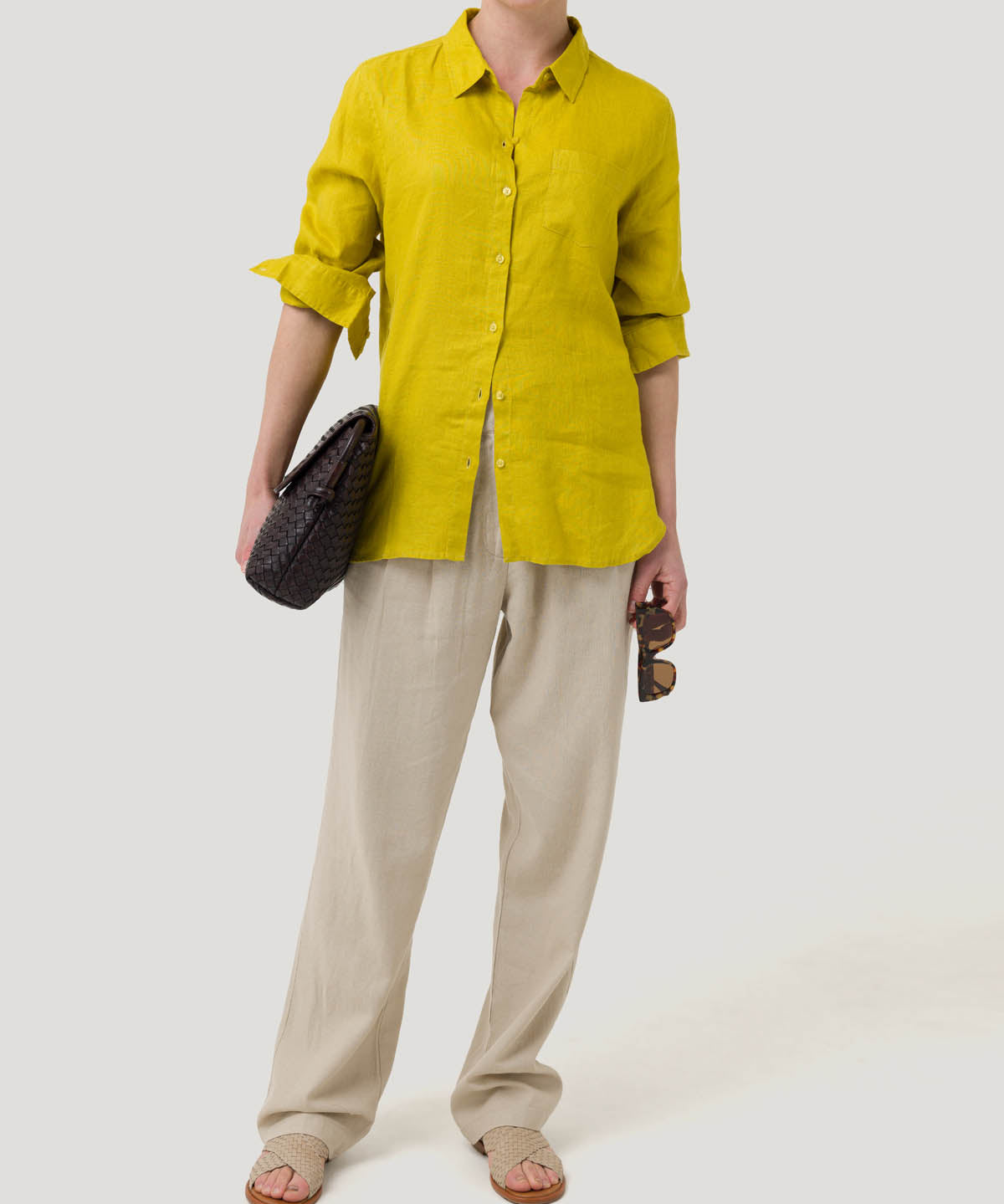 Blusa Lino Orgánico Mujer Lirio Amarillo Rockford