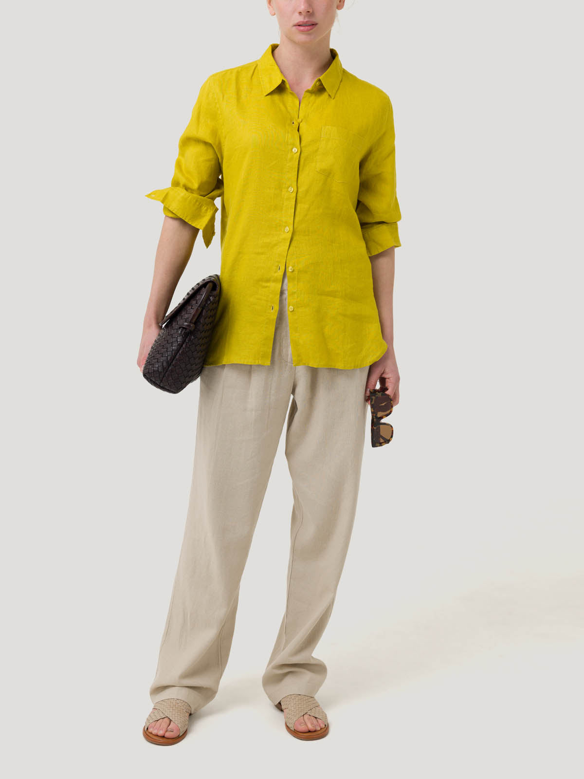 Blusa Lino Orgánico Mujer Lirio Amarillo Rockford