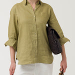 Blusa Lino Orgánico Mujer Lirio Verde Rockford