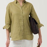Blusa Lino Orgánico Mujer Lirio Verde Rockford