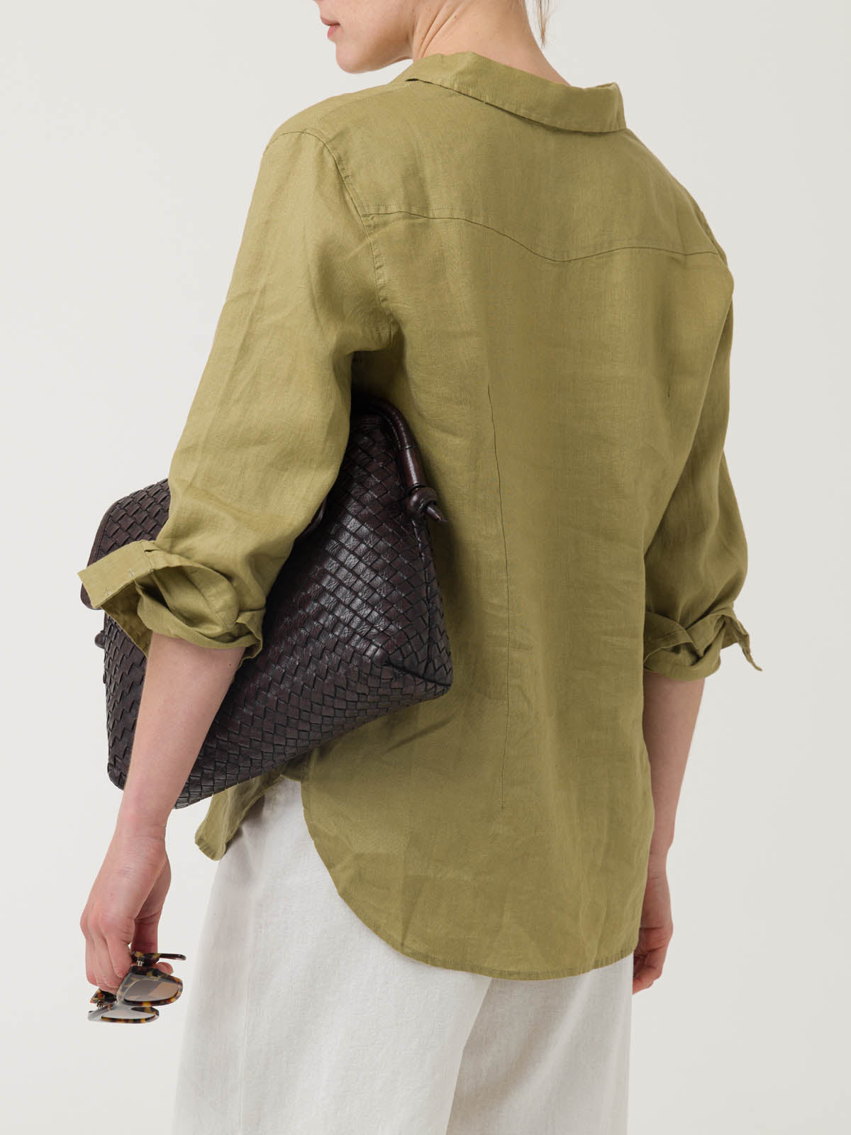 Blusa Lino Orgánico Mujer Lirio Verde Rockford