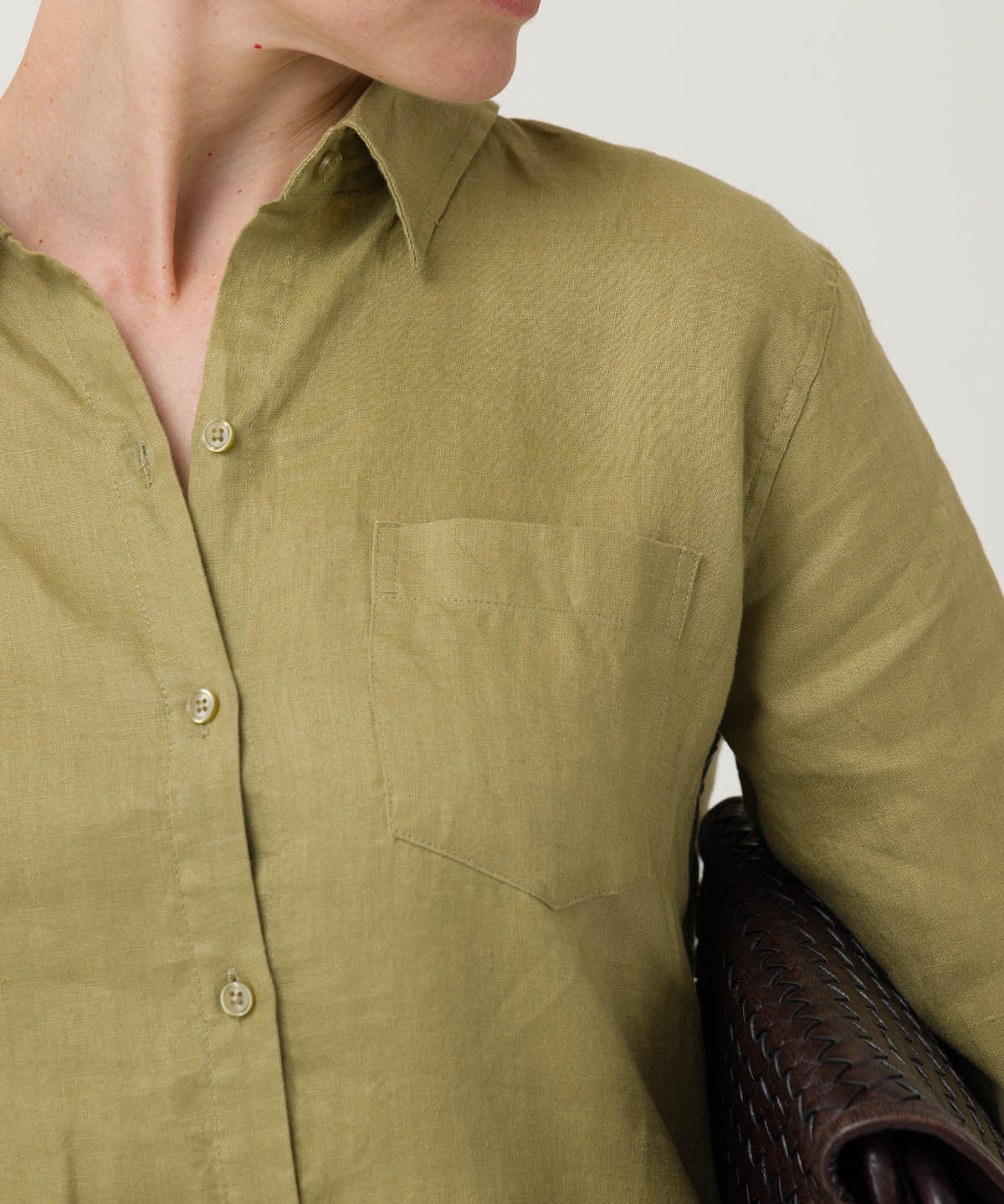Blusa Lino Orgánico Mujer Lirio Verde Rockford