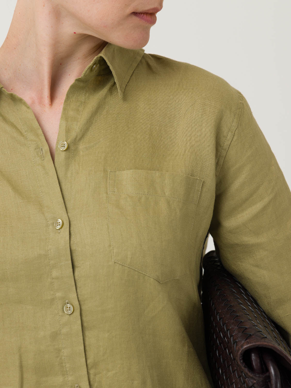 Blusa Lino Orgánico Mujer Lirio Verde Rockford