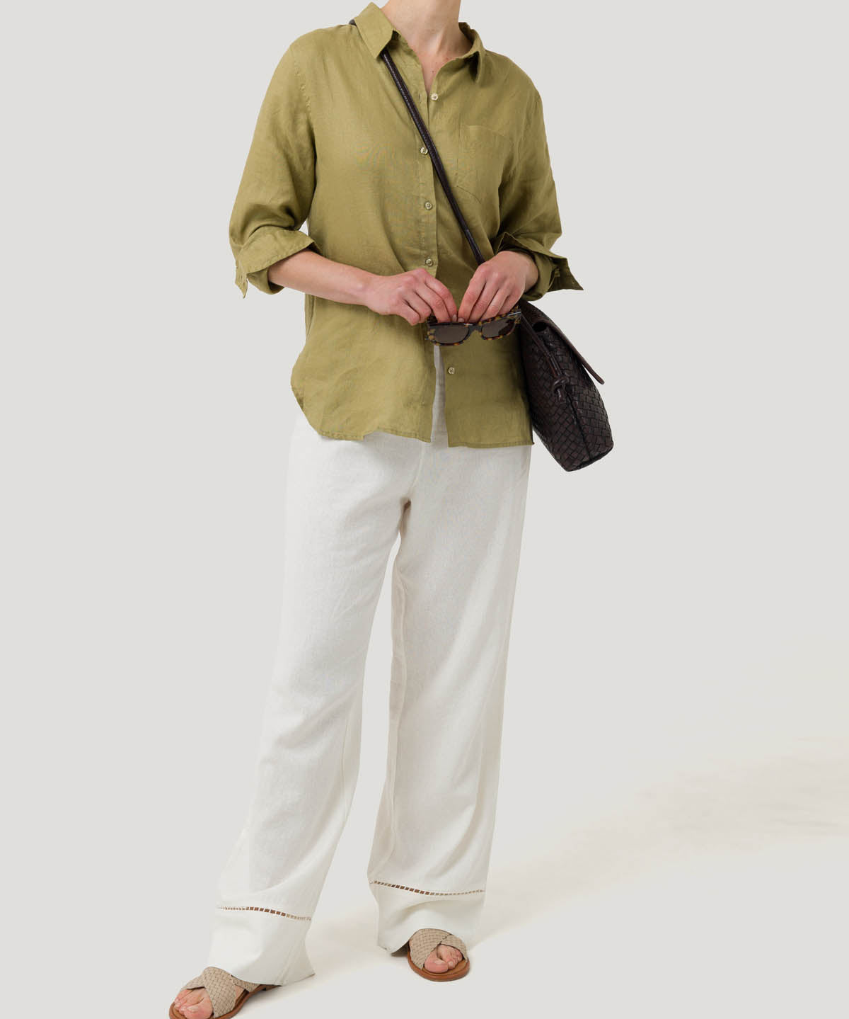 Blusa Lino Orgánico Mujer Lirio Verde Rockford
