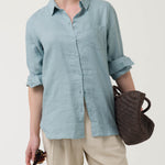 Blusa Lino Orgánico Mujer Lirio Celeste Rockford